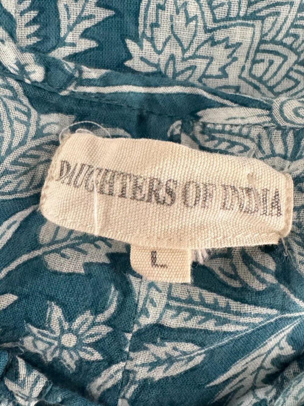 Daughters Of India Kyra Mini Dress Ocean Blue Large Floral Boho Flowy DR-1930 - Picture 8 of 9